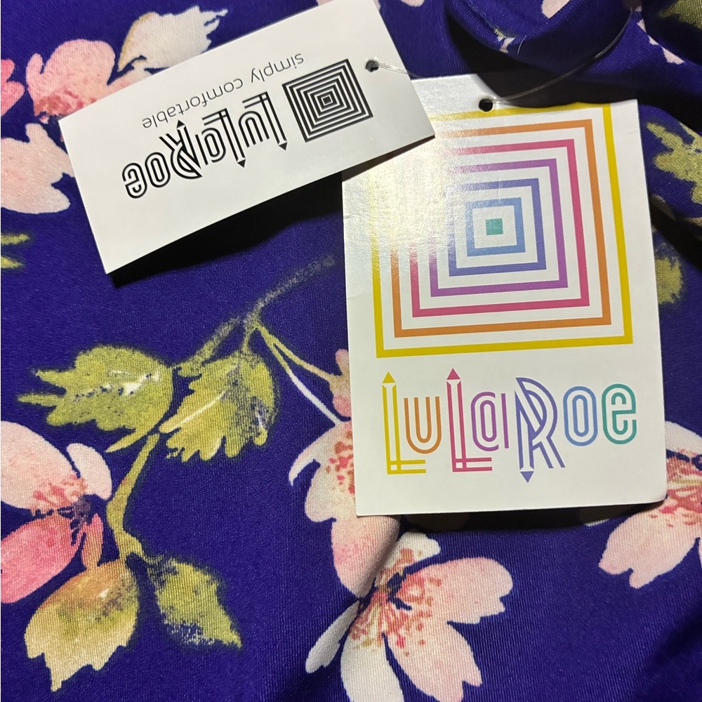 LuLaRoe Floral Tank Top - Blue and Pink - Picture 4 of 4